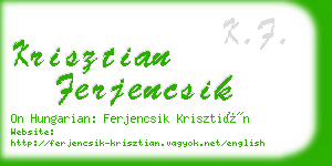 krisztian ferjencsik business card